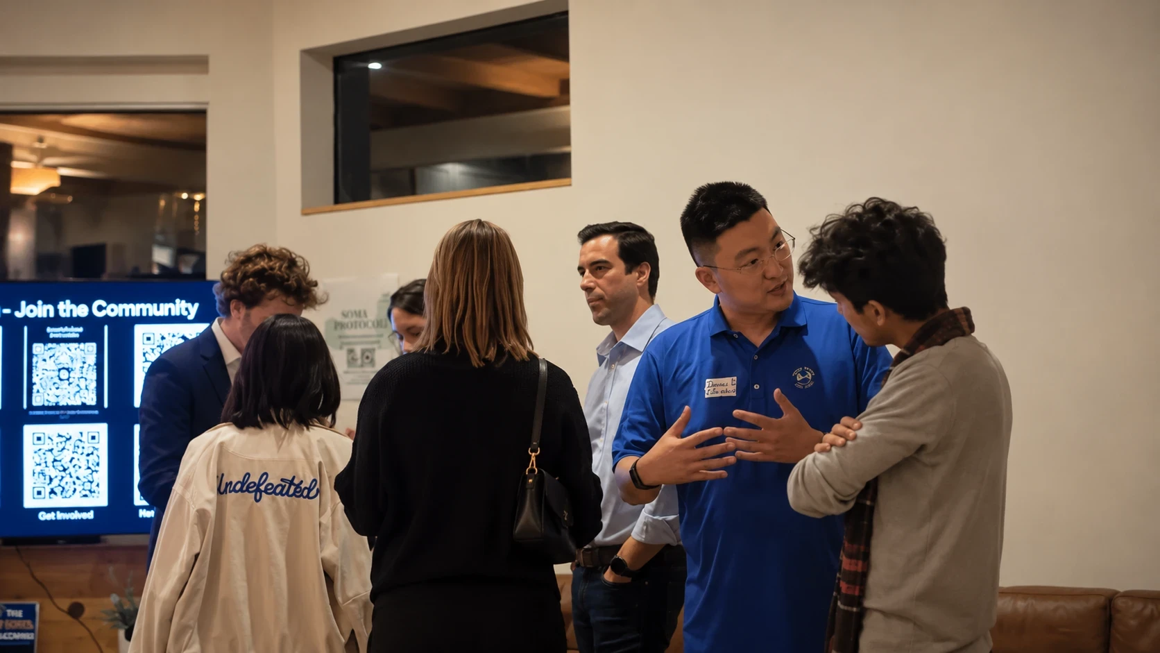 Guests in front of the Join the Community screen at Physical AI Deployment in Business, Sep 23, 2026
